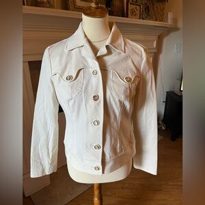 Peck & Peck Cream Jean Jacket Size 10